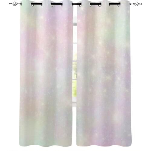 Romantic Pink Starry Sky Window Interior Curtain Valance Door Room Drape for Kitchen Living Room Bedroom Decoration Curtains