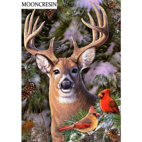 Diy Diamond Embroidery Animal Deer Diamond Painting Cross Stitch Full Rhinestones Painting Mosaic Crystal Home Decor Christmas