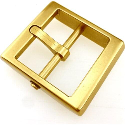 DIY leather craft tri-glide solid brass pin buckle 4.0cm inner width