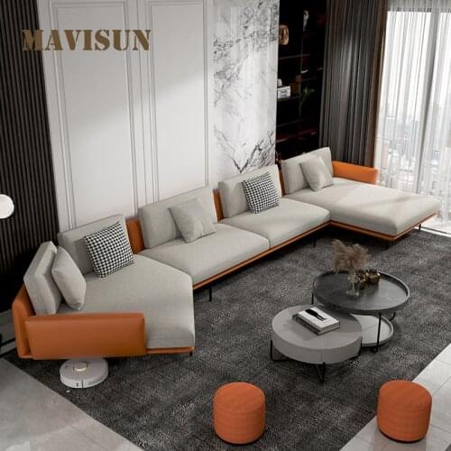Sofas For Living Room Sectional Large Apartment Chaise Longue Chair European Minimalist Combination Technology Cloth Sofa