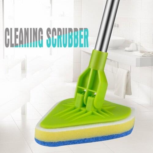 Triangular Sponge Telescopic Glass Wiper Scouring Pad Cleaning Brush Bathroom Floor Bathtub Brush Kitchen Supplies Cleaning Tool