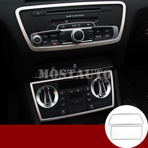 For Audi Q3 8U Inner Centre Console CD & Audio Frame Cover Trim 2012-2017 2pcs Car Decor Car Accessories Interior Car Trim