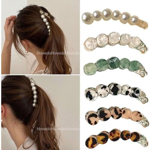 Elegant Pearls Hair Clip Acrylic Hair Claws Makeup Hairgrip Hair Styling Tool Barrettes for Women Girls Fashion Hair Accessories