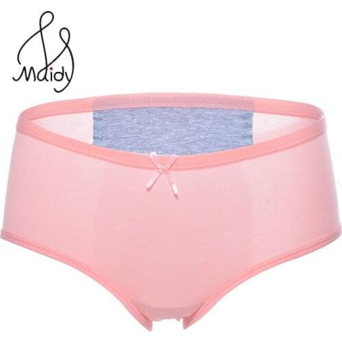 Maidy Woman Mid-rise Panties Cotton Fiber Physiological Pants Plus Size Anti Sliding Sideways Underwear M L XL 2XL 3XL NO.NK005