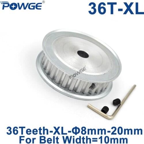 POWGE Inch Trapezoid 36 Teeth XL Timing pulley Bore 12/19mm for width 10mm XL Synchronous Belt 36-XL-10 AF 36teeth 36T