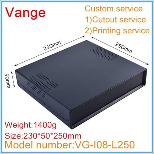 1pcs/lot professional designer cases Iron metal enclosures case chassis plastic panels 230*50*250mm for power supply controller
