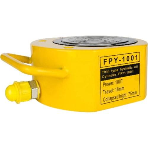 1Pc Super Thin Type Hydraulic Cylinder FPY-1001 Hydraulic Lifting Jack Work Travel of 18mm Output 100 Tons