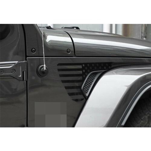 Vent Leaf Fender Sticker Black Carbon Fiber Decal Decoration PVC Trim For Jeep Wrangler JL/JT Gladiator 2018-2020 2pcs