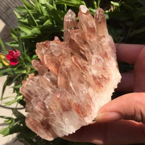 200g Rough Natural Rock Clear Pink Quartz Crystal Point Cluster Reiki Mineral Healing Gemstone Christmas Aquarium Decoration