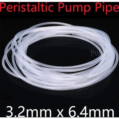 3.2x6.4 Peristaltic Pump Silicone Hose Transparent ID 3.2mm x 6.4mm OD Thickness 1.6mm Food Grade Soft Flexible Pipe Water Tube