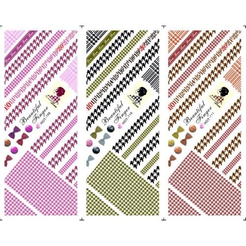 3PCS/LOT HOT SERIAL FULL PAGE MOSAIC POETIC NAIL TATTOOS STICKER 3 DESIGNS IN 1 WATER DECAL NAIL ART HOT109-126
