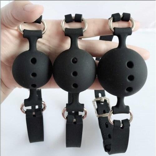 3 Size Open Mouth Bondage Pectin Ball Silicone Mouth Gags With Air Hole Harness Passion Flirting Restriants Adult BDSM Sex Toy A