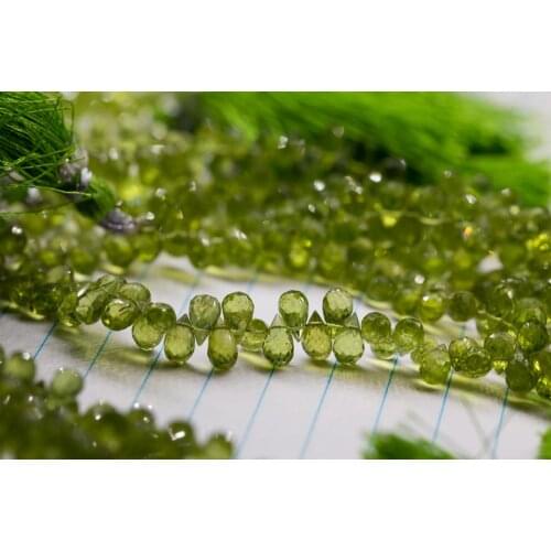 Loose beads green peridot drop faceted 4*7mm 20cm for DIY jewelry making FPPJ wholesale beads nature gem stone