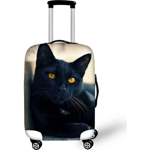 HaoYun Protective Suitcase Cover Black Cats Print Elastic Dustp-roof Luggage Cover Fantasy Animal Water-proof Travel Accessories