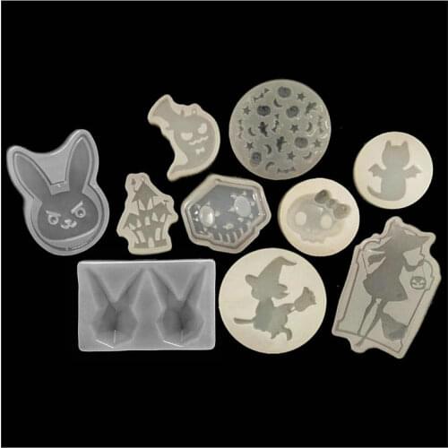 DIY Resin Cabochon Halloween Ghost Skull Rabbit Silicone Mold Jewelry Pendant Accessories Bat Charms Phone Case Resin Decoden