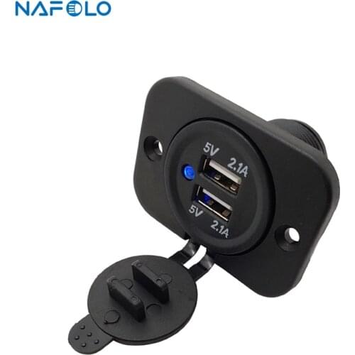 Dual Car USB Adapter Charger Socket For Motorcycle Auto Truck ATV Boat Mini Auto Charger Cigarette Lighter Car-Charger 12V 24V