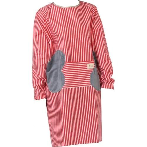 Brief Women Men Apron Long Sleeve Pockets Household Kitchen Wipe Hands Waterproof Clothes Baking Smock Nail Salon Dress Apron