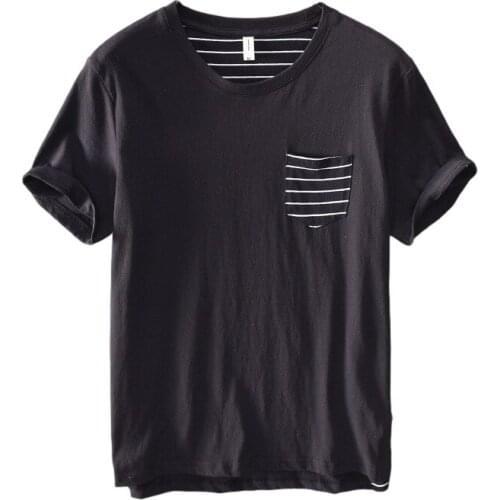 Short Sleeve T-shirt for Men Summer Pure Cotton O-Neck Solid Casual Thin Basic Tees Plus Size Male Tops Clothing