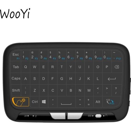 H18 Mini 2.4Ghz Wireless Virtual Keyboard Full screen Touchpad Air Mouse Rubber with Li Battery for PC Xbox 360 PS4 TV Box