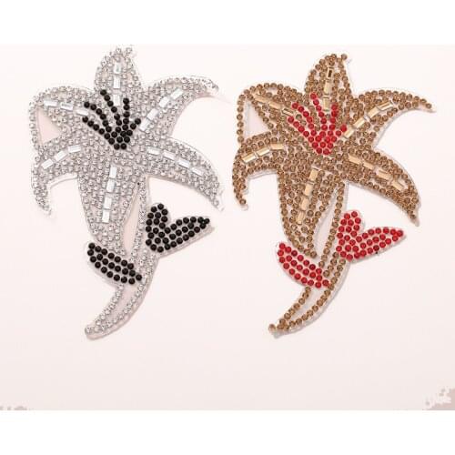 Crystal Flared Cloth Stickers Clothing Luggage Hat Shoes DIY Flowers Patches for Clothing 3D Iron-On Transfers for Clothes
