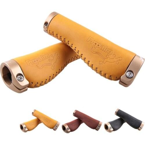 Mountain Bike Leather Bike Grips Retro Meat Ball Grips for Bicycle Mountain Bike Grips To Lock Bilaterally Lock Bicycle Parts