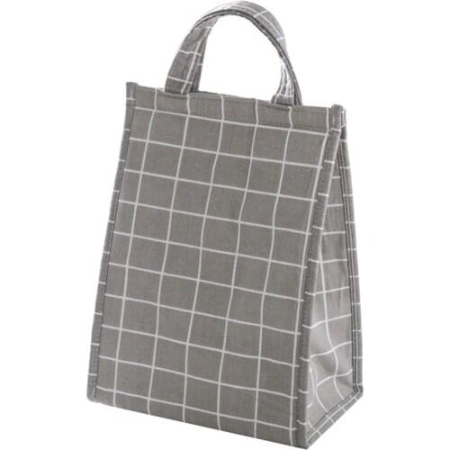 Kitchen Portable Grid Insulated Lunch Picnic Tote Cooler Bag Bento Box Storage Pouch Lunch Box Tableware Accessories