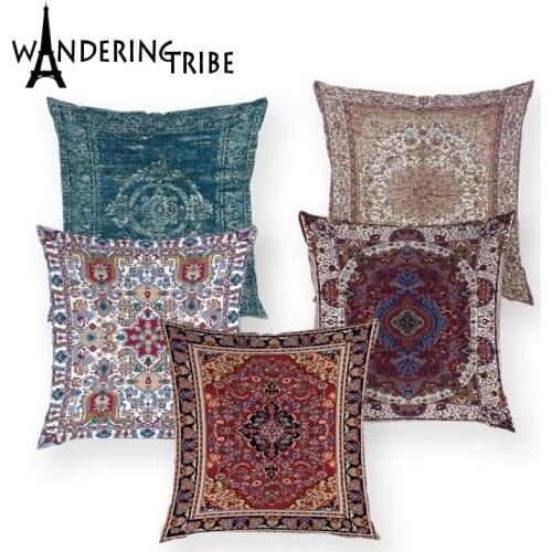 Morocco Floral Cushion Cover Vintage Geometric Sofa Throw Pillow Case Plant Stripe Covers for Decorative Cushions for Sofa Cases