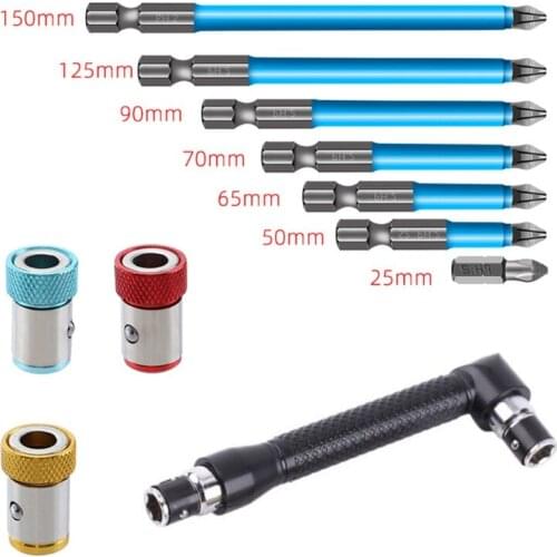 Multi-purpose Strong S2 Alloy Steel Cross Bit with Magnetic Blue Set Non-slip Tools Screwdriver Head Durable P15F