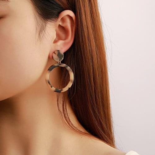 Fashion Women Earrings Acrylic leopard print earrings Charm Girls Gift geometric Round jewelry Evening Party Earring