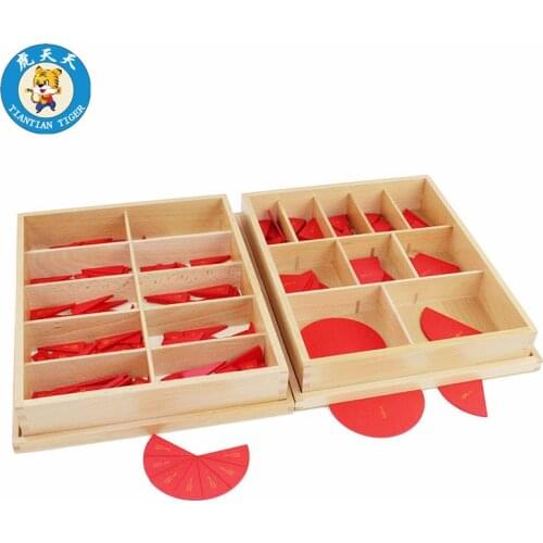 Montessori Kids Early Education Toys Preschool Teaching Supplies Cut-Out Labeled Fraction Circles (1-20)