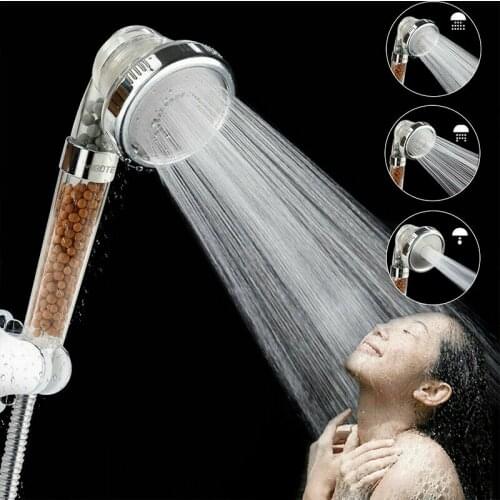 Shower Head 300% High Turbo Pressure Water Saving Laser Ionic 3 Filters Supercharged Faucet Water Heater Shower Accessories