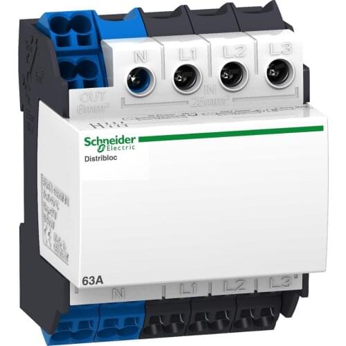 Terminal Block Cable Distributor (upper Inlet) 4P 63A Rated Operating Voltage 440VAC DIN Rail Installation 04040