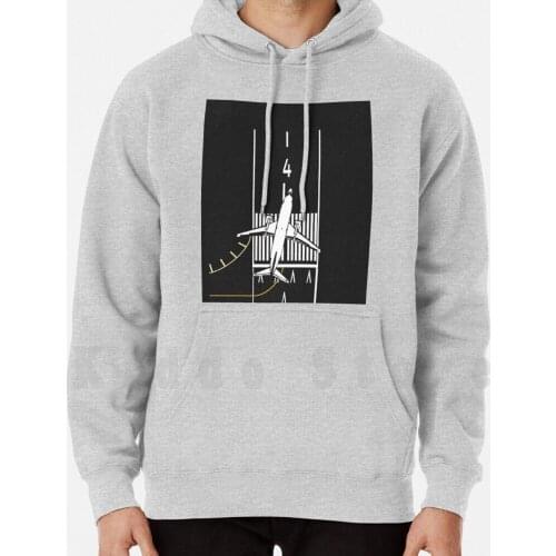 Cleared For Takeoff , Runway 4 Left hoodie long sleeve 737 Boeing Takeoff Runway Airport Layout Airport