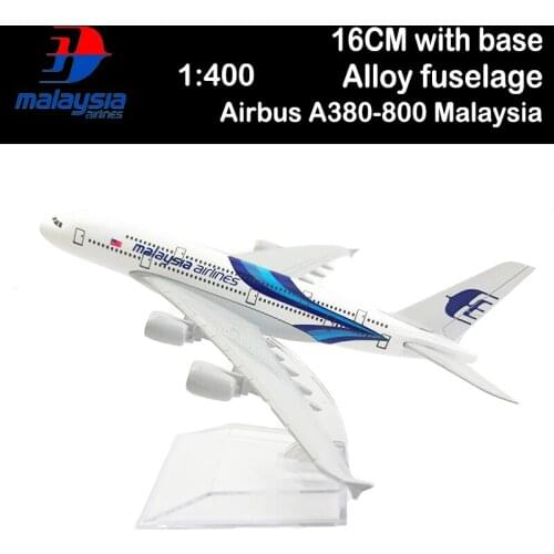 14CM 1:400 Airbus A380-800 Malaysia Airplane W Base Alloy Aircraft Plane Collectible Display Toy Adult Gift Collection Souvenirs