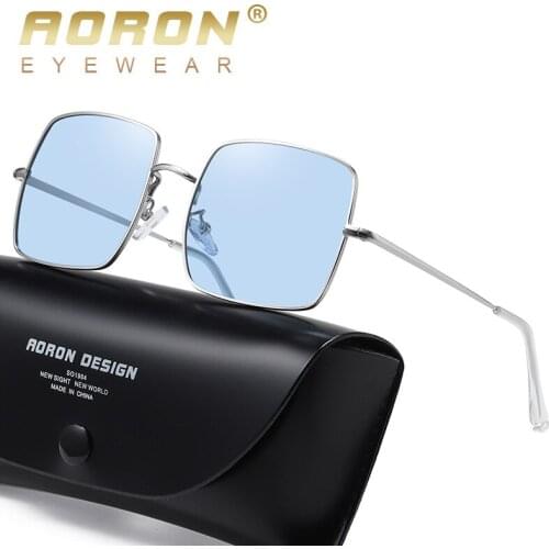 AORON Photochromic Polarized Sunglasses Women Men Fashion Large metal frame Sun Glasses Discoloration Eyewear Anti Glare