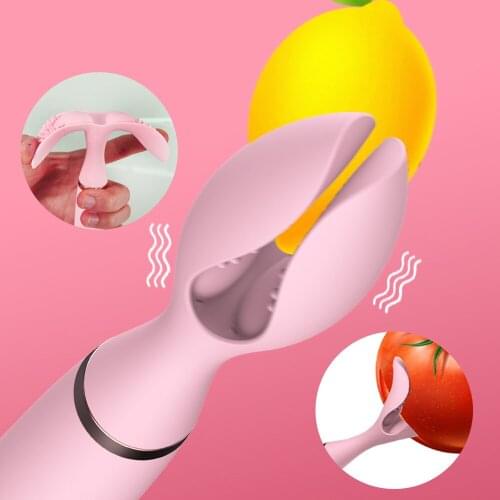 USB Charging Vibration Massager Double Clip Vibrating Nipple Clamps Clitoris Stimulator for Woman Adult Sex toys