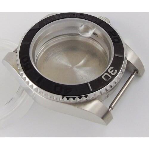 High Quaiity Sapphire Glass Watch Case Fit NH35 NH35A Magnifier Brushed Ceramic Bezel Insert Watch