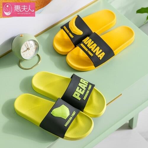 Fruit slippers women non-slip bathroom bath home slippers men house slippers men men shoes Antiskid and wear resistant