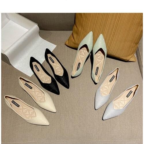 Women Flats Pointed Toe Lady Flat Heel Shoes Slip on Loafers Summer Spring All Match Elegant Style Womens Flat shoes 34-43