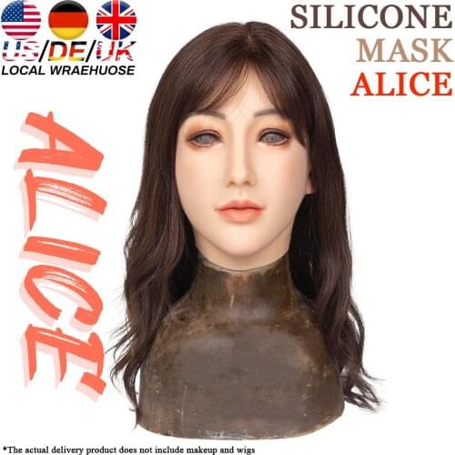 SHMCOFE Alice Beauty Headgear Female Silicone Mask Halloween Carnival For Transvestite Drag queen Crossdresser Transgender