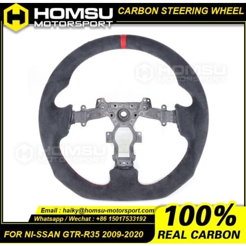 09-20 For nissan GTR-R35 OEM Steering Wheel D-Shape Fully Reshape Italy al.cantara