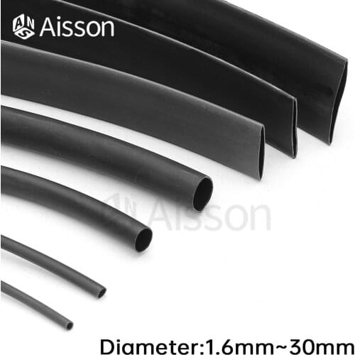 1M Length 3:1Black Heat Shrink Tube With Double Wall Glue Tube Diameter 1.6-30mm Cable Adhesive Lined Sleeve Wrap