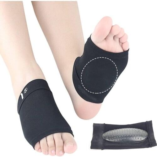 New 1 Pair Of Flat Foot Braces Support Elastic Bandage Silicone Pad non-slip Pain Massage Insoles Foot Care Tools