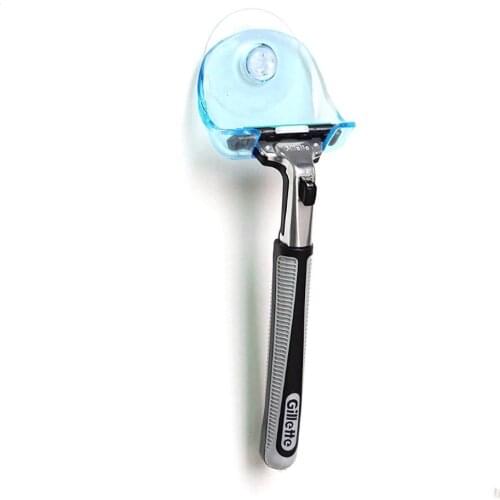Wall-mounted Shaver Shelf Plastic Clear Blue Super Suction Cup 1PC Razor Holder Shaving Razor Rack Bathroom Cupula Set