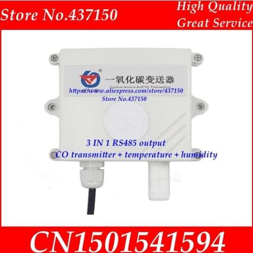 3 IN 1 Electrochemical Carbon monoxide CO transmitter + temperature + humidity modbus RS485 output gas pollution detection