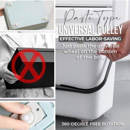 4 PCS/8 PCS Paste Type Universal Pulley Storage Box Pulley Adhesive Swivel Furniture Wheel Roller Home Accessories