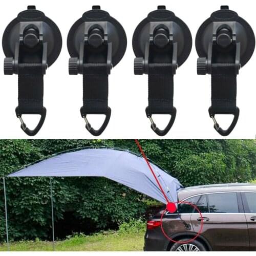 4pcs/Set Suction Cup Tie Downs Hook For Car Awning Camping Tarp Boat Fix A Sunshade Cloth Hook Suction Cup Window Hook