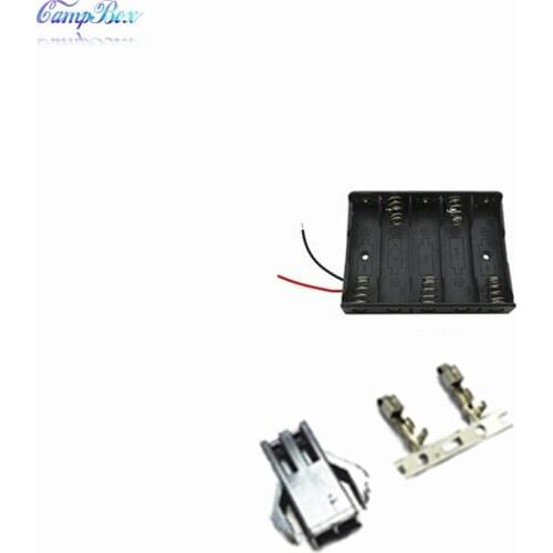 50Pcs 5xAA Battery Case Holder Socket Wire Junction Boxes With 15cm Wires, SM2.54 Header and Crimps