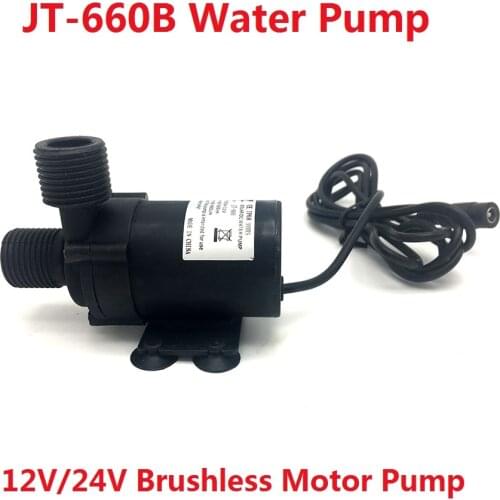 660B DC 12V 24V Solar Brushless Motor Water Pump Electric Submersible Water Circulation Pump Max Flow 500-1000L/H