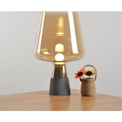 American LED Table Lamp Glass Cement Base Living Room Loft Decr Home Simple Desk Lamp Pastoral Bedroom Bedside Art Table Light